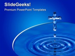 Holy Water Cross Religion PowerPoint Template 0610