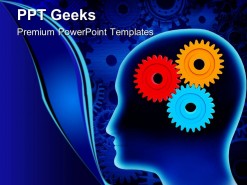 Human Brain With Gears Industrial PowerPoint Templates And PowerPoint Backgrounds 0411