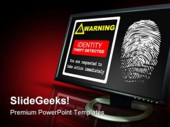 Identification Theft Alert Security PowerPoint Backgrounds And Templates 1210