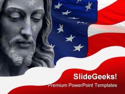 Jesus America PowerPoint Template 0610