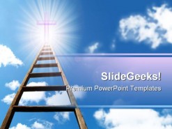 Ladder In Sky Religion PowerPoint Template 0610
