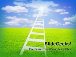 Ladder To Sky Nature PowerPoint Template 1110