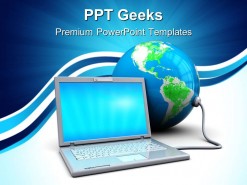 Laptop And Earth Globe PowerPoint Templates And PowerPoint Backgrounds 0411