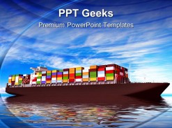 Large Container Ship Transportation PowerPoint Templates And PowerPoint Backgrounds 0411