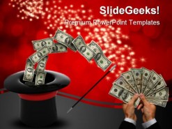 Magic Wand Money PowerPoint Template 0610