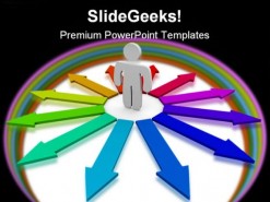 Many Arrows Of Opportunities Symbol PowerPoint Template 0810