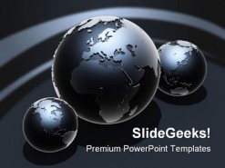Map With Globe PowerPoint Template 0810