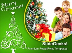 Merry Christmas Family Festival PowerPoint Template 1010