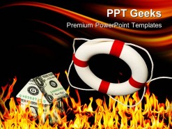 Money House On Fire Metaphor PowerPoint Templates And PowerPoint Backgrounds 0411