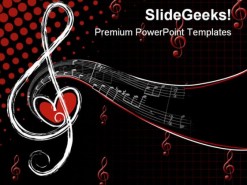 Music Notes Abstract PowerPoint Template 0610