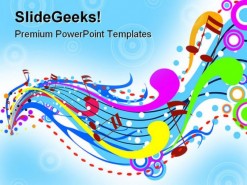 Music Wave Abstract PowerPoint Template 0910
