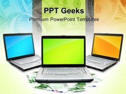 Open Laptop With Money Business PowerPoint Templates And PowerPoint Backgrounds 0411