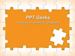 Orange Puzzle Frame Business PowerPoint Templates And PowerPoint Backgrounds 0411