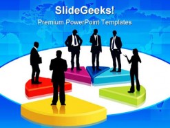 Pie Chart People PowerPoint Template 0810