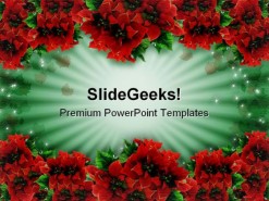 Poinsettias Christmas PowerPoint Template 0610