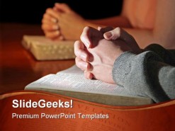 Praying Couple Religion PowerPoint Template 0610