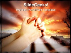 Praying Hands Religion PowerPoint Template 0610