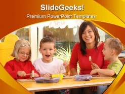 Preschoolers Education PowerPoint Template 1110