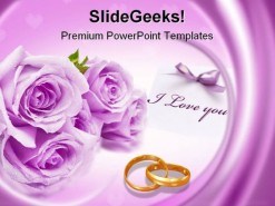 Purple Rose Wedding PowerPoint Template 0610