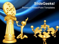 Puzzle Idol Teamwork PowerPoint Backgrounds And Templates 1210