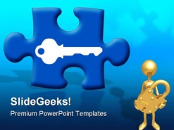 Puzzle Key Security PowerPoint Backgrounds And Templates 1210