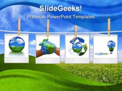 Recycle Collage Globe PowerPoint Template 0810