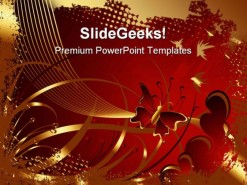 Red And Golden Abstract PowerPoint Template 1110
