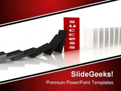 Red Domino Blocking The Fall Success PowerPoint Template 0910
