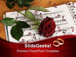 Red Rose Wedding PowerPoint Template 0610