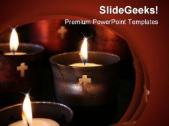 Religious Candles Religion PowerPoint Template 0610