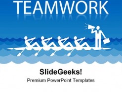 Rowing Team People Teamwork PowerPoint Template 1110