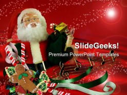 Santa Abstract Holidays PowerPoint Template 1010