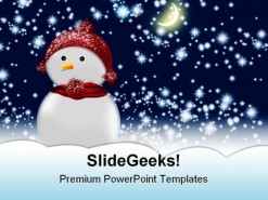 Snow Man01 Christmas PowerPoint Template 0610