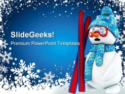 Snow Man Christmas PowerPoint Template 0610