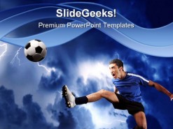Soccer Player Sports PowerPoint Template 0810