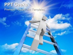 Stairway To The Sky Success PowerPoint Templates And PowerPoint Backgrounds 0411