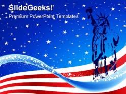 Statue Of Liberty Abstract Americana PowerPoint Template 1110