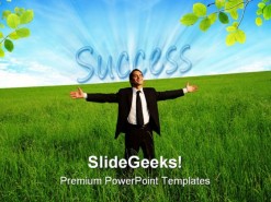 Success Man Business PowerPoint Background And Template 1210