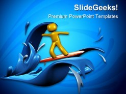 Surfing People Beach PowerPoint Backgrounds And Templates 1210