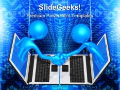 Technology Handshake Business PowerPoint Template 0810