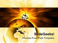 The Three Crosses Religion PowerPoint Template 0610
