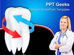 Tooth With Blue And Red Arrows Dental PowerPoint Templates And PowerPoint Backgrounds 0411