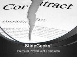 Torn Contract Business PowerPoint Template 1110