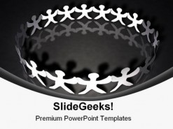 United People Chain Globe PowerPoint Template 1110