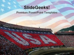 Usa Crowd People Americana PowerPoint Template 1110