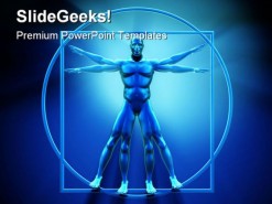 Vitruvian Man Technology PowerPoint Backgrounds And Templates 1210