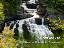 Water Fall Nature PowerPoint Template 1110