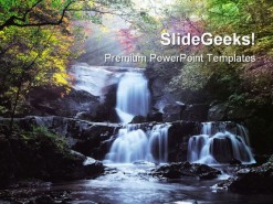 Waterfall Nature Beauty PowerPoint Template 1110