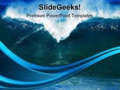 Waves On Beach Nature PowerPoint Template 1110