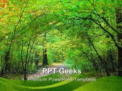 Way Through Forest Nature PowerPoint Templates And PowerPoint Backgrounds 0411